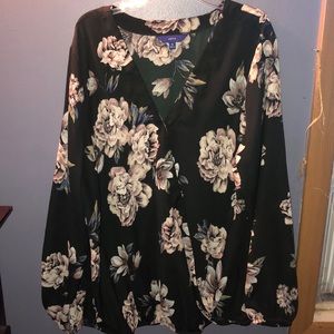 Floral cross cross blouse